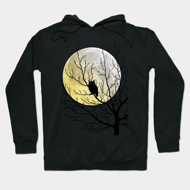 halloween owl in a tree Hoodie by ysmnlettering